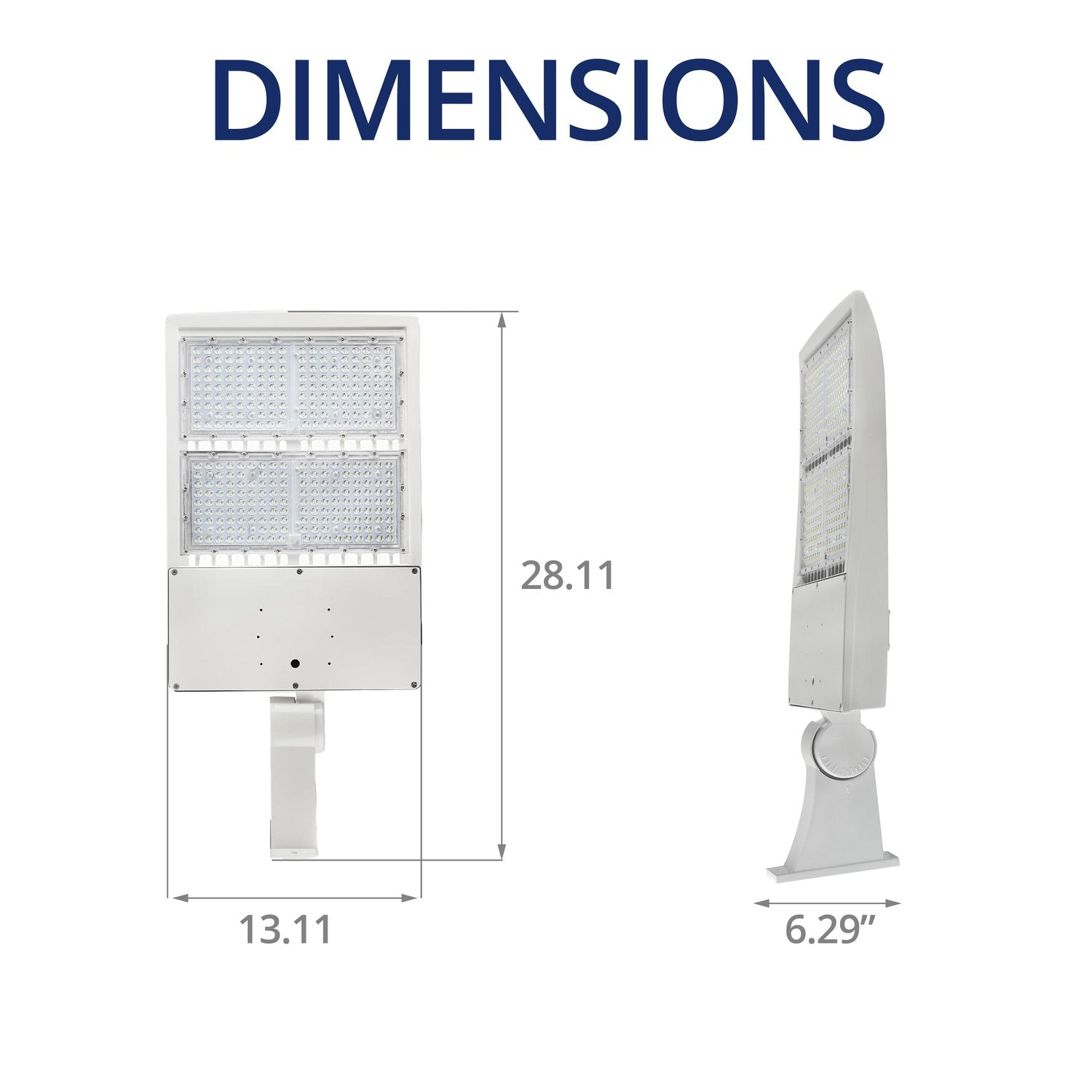300W White Shoebox Area Light for Parking Lot - 5700K UL DLC Listed