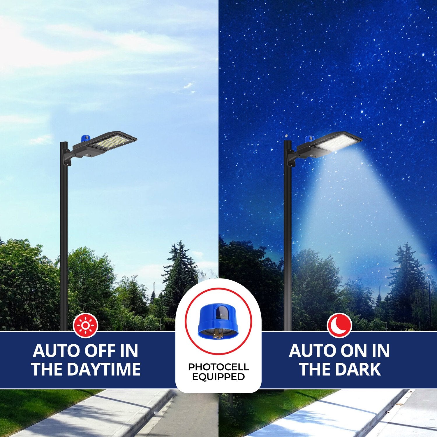 240W Shoebox Area Light with Photocell for Parking Lot - 5700K UL Listed