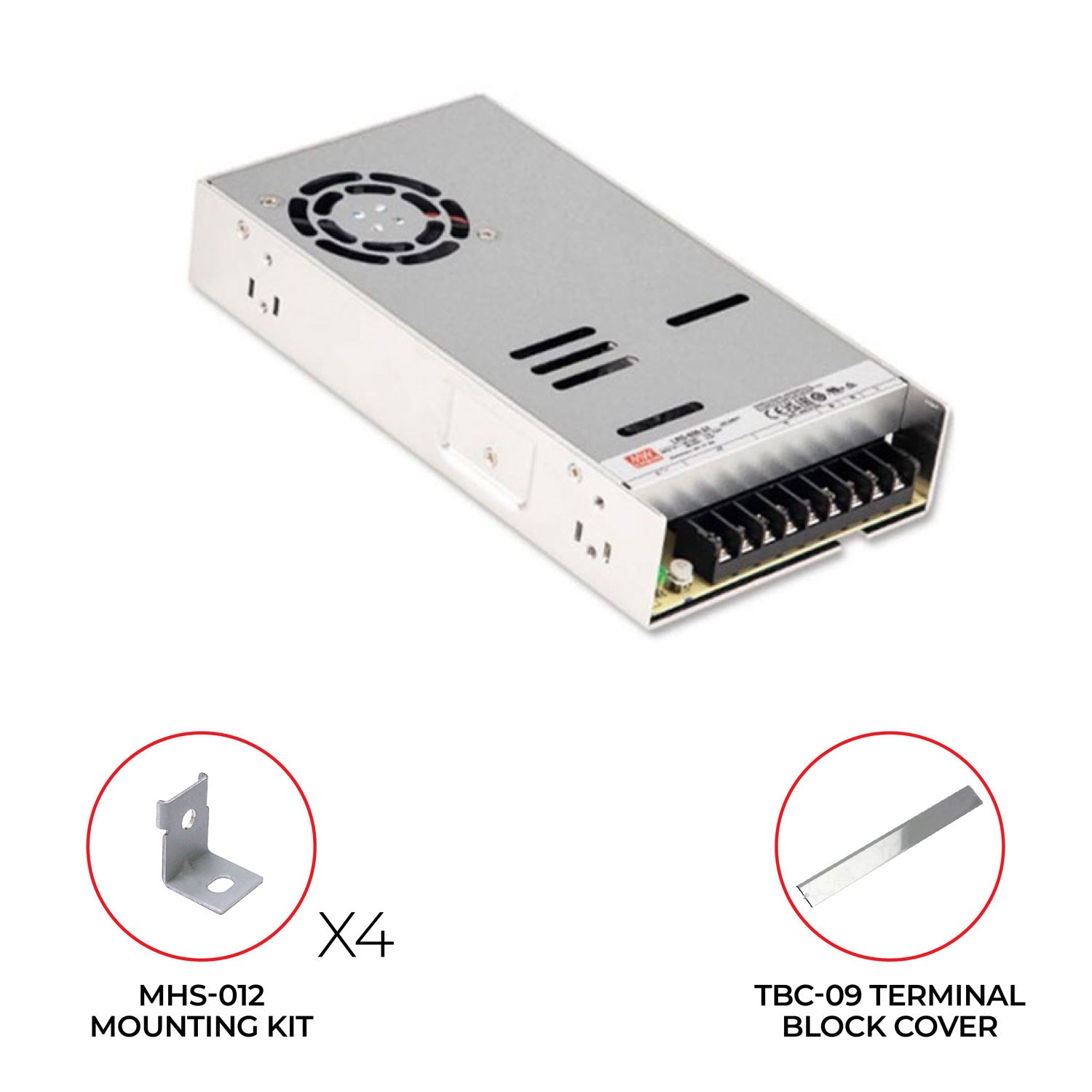 LRS-350 350W LED Power Supply – Single Output Switching – High Efficiency & Reliability Accessories Included