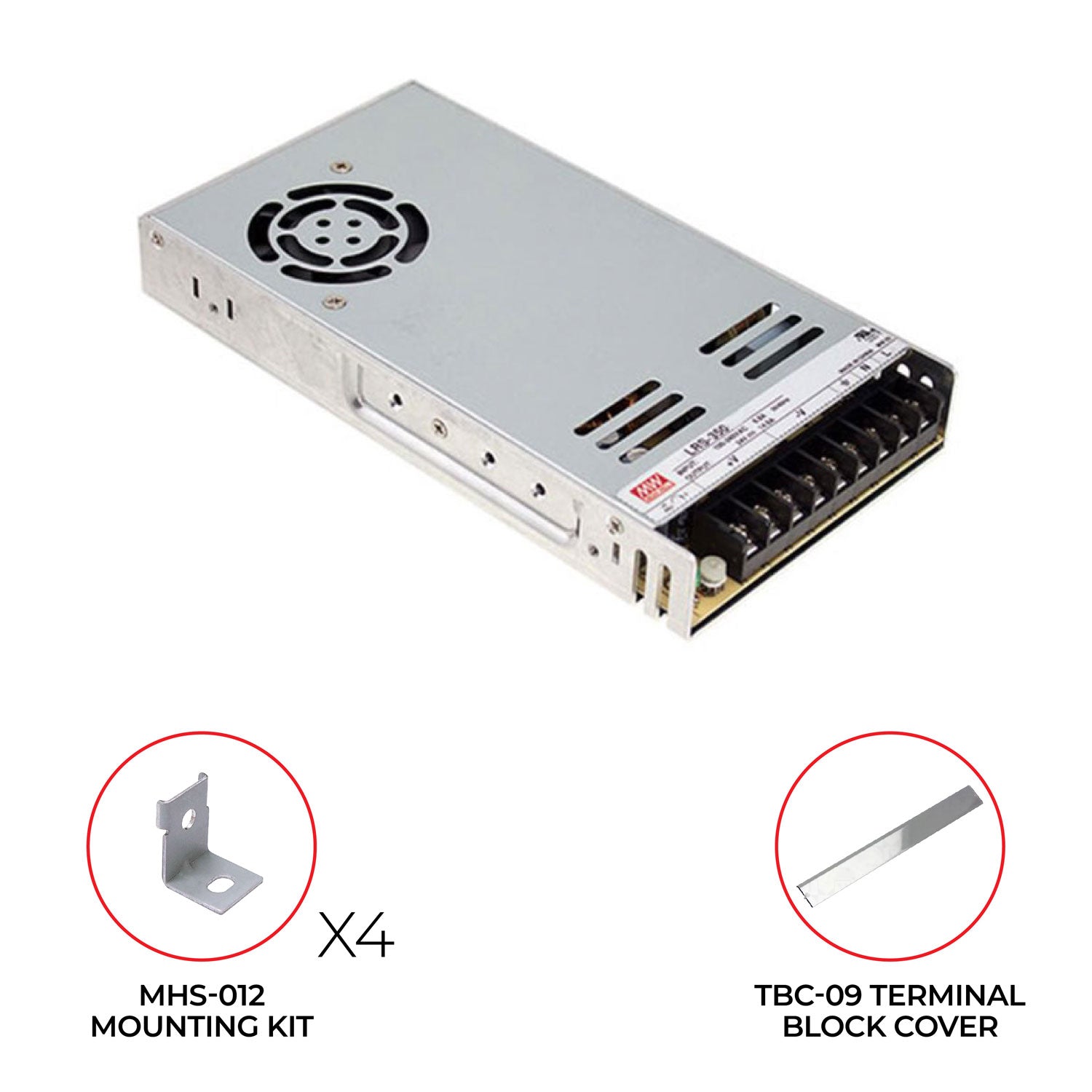 LRS-600 600W Single Output Switching Power Supply – Mean Well – UL/CE/RoHS Certified Accessories Included