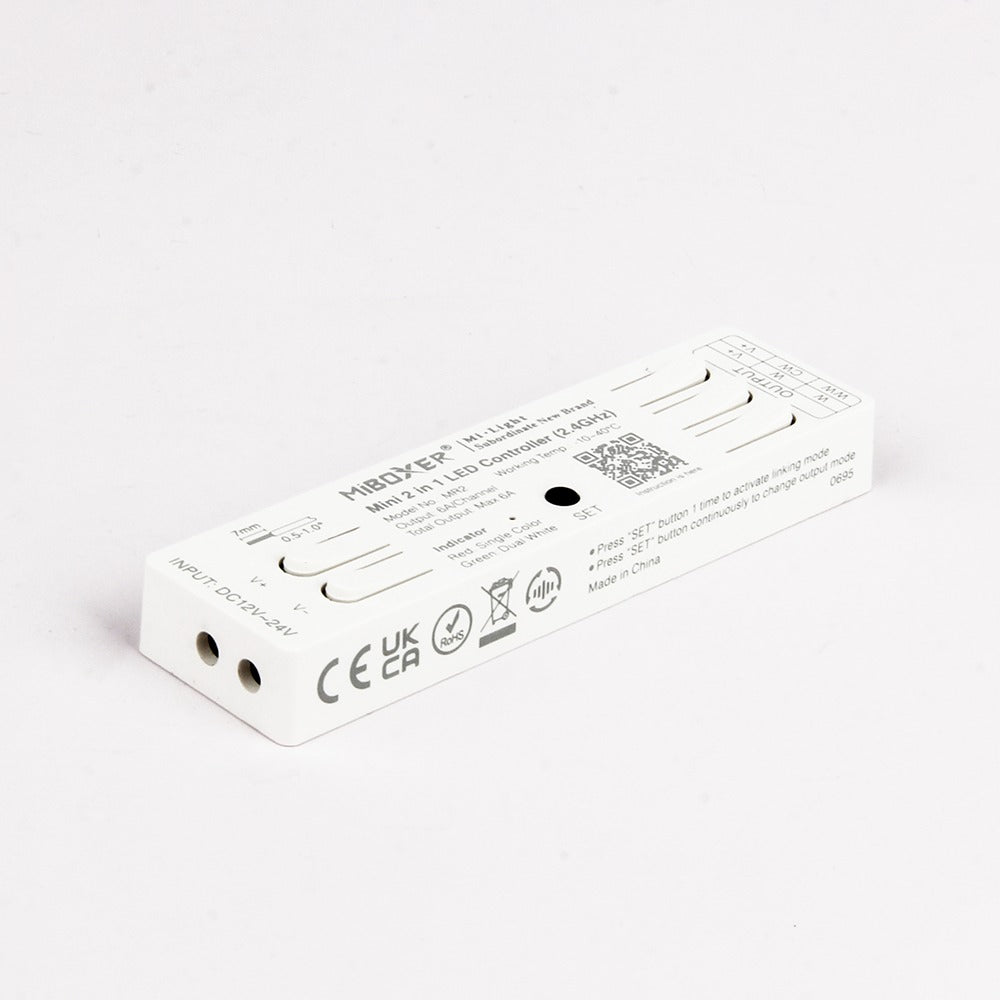 MiBoxer MR2 Mini 2-in-1 LED Controller | 2.4GHz Wireless | Single Color & CCT | DC12-24V 6A Max