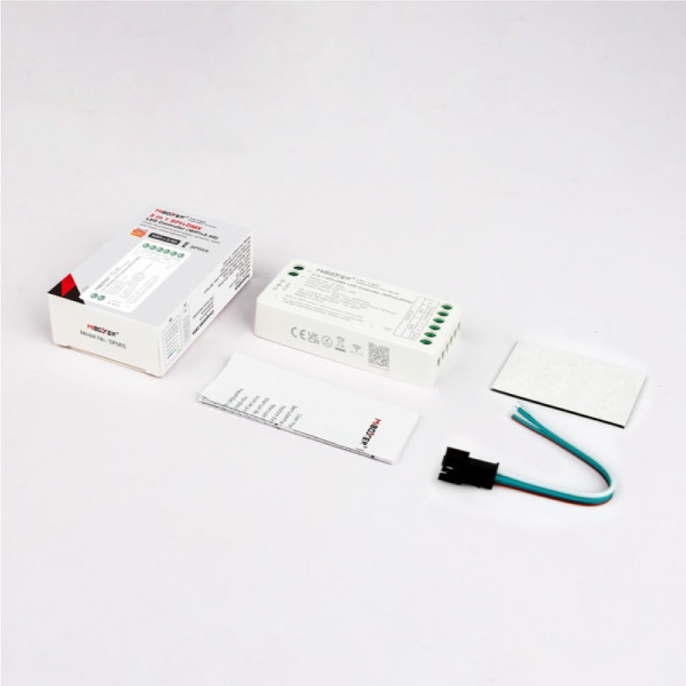 SPIW5 5-in-1 Smart Addressable LED Controller | WiFi + DMX/SPI | Tuya App Compatible