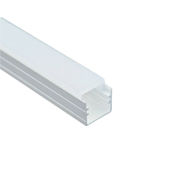 STL-210 – Square U-Channel Aluminum LED Strip Channel, 0.48" Wide, Anodized Silver, Surface Mount, 5-Pack