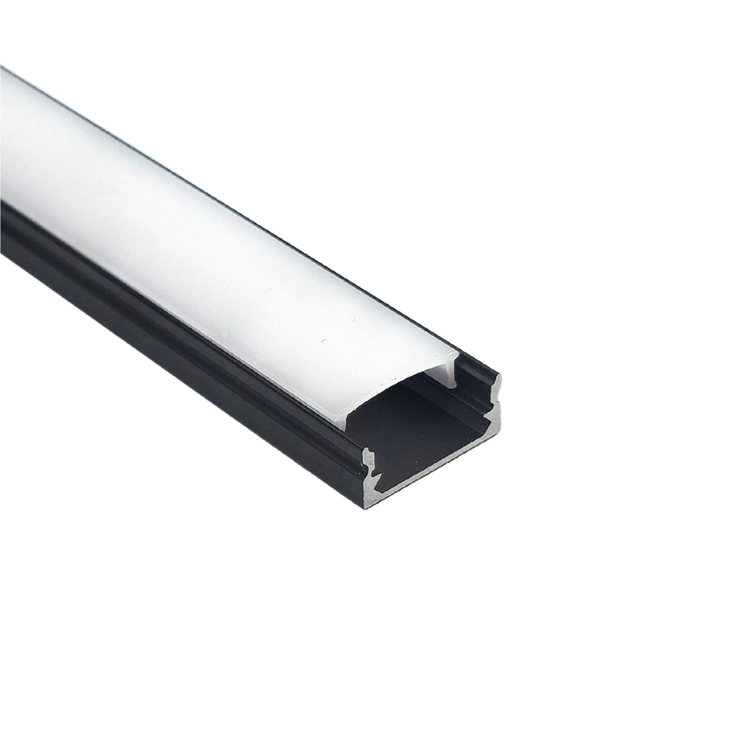 STL-014 U-Shape Surface Mount Aluminum LED Channel | 39" (1m) | 5-Pack | Silver or Black Finish | Milky Diffuser