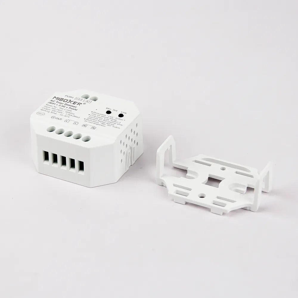 TRI-C1WR AC Triac Dimmer | WiFi + 2.4G + Push Control | Tuya, Alexa & Google Compatible | Flicker-Free 0–100% Dimming
