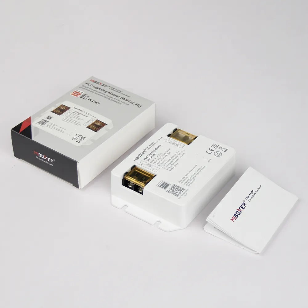MiBoxer PLCW1 PLC Lighting Master | WiFi + 2.4GHz | RGB+CCT Smart LED Controller | DC24V 480W 20A