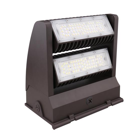 120W LED Rotatable Wall Pack Light Brown Housing AC 120-277V CCT 5000K | WPB-120W-120V-50K-V2