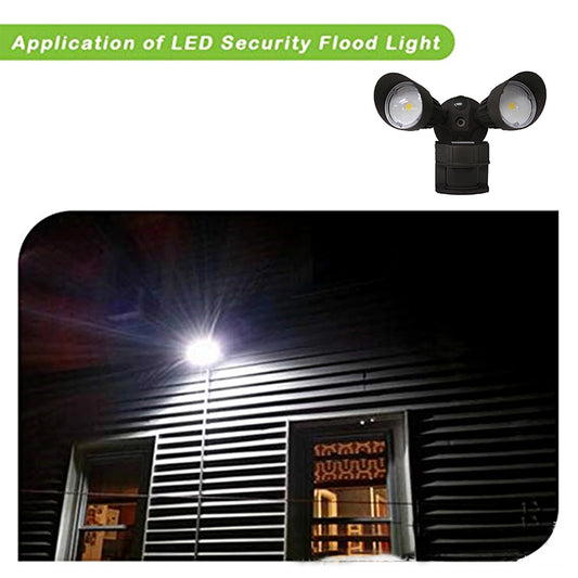 20W LED Motion Security Light - Double Heads - 5000K - IP65 Rated - UL Listed