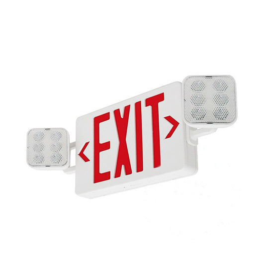 LED Emergency Exit Combo - Red Letters - Universal Mount - 90+ Minutes Backup - UL Listed