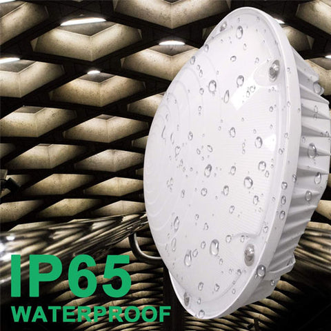 40W LED Round Garage Canopy Light - 5700K - Dome Frosted Lens