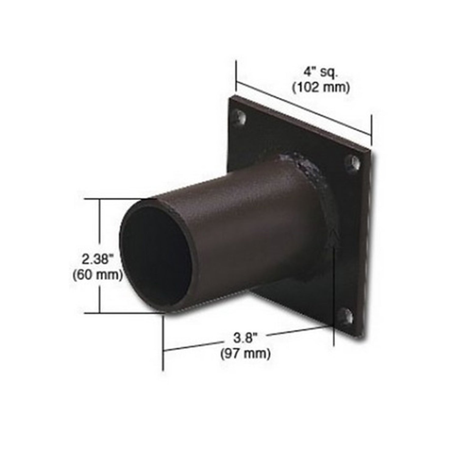Tenon Wall mount Bracket - 4 Hole Mounting - 3.8" Tenon